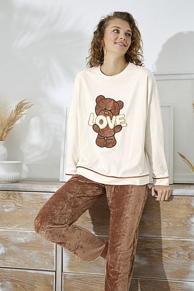 Sevim 15184 EMBROIDERED PAJAMAS SET