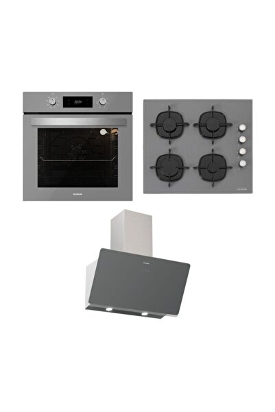 Silverline Ankastre Set; Bo6504s01 Fırın, Cs5335s01 Ocak, Soho 60cm Davlumbaz
