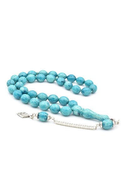 Murty99 Sfeșnic de Catalin cu Moiré Turcoaz, Tăiat în Stea cu Mâner de Argint