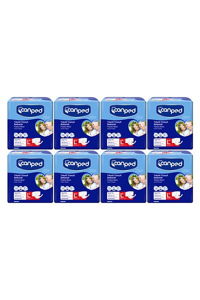 Canped Textile Surface Waistband Patient Diapers Large Large / Night 14 Pack of 8