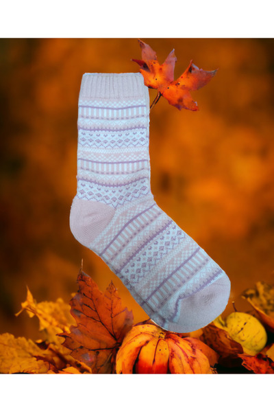 Shopiolog Изключително дебели зимни вълнени чорапи с шарки и скандинавски дизайн