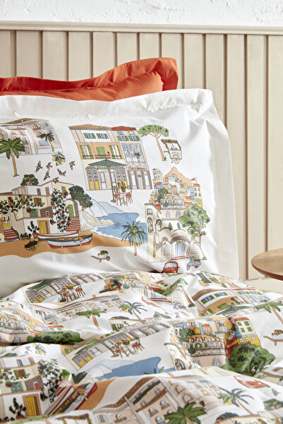 Karaca Home Gwen Terracotta 100% Cotton Double Duvet Cover Set PP