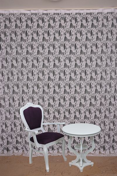 AKÇA TEKSTİL LEAF MODEL WHITE COLOR STRING CURTAIN READY BUTTONS STITCHED STRING CURTAIN 300*270 cm