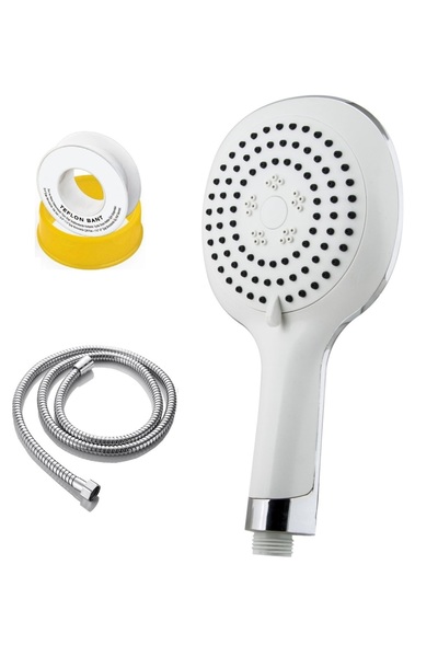 Depolife Banyo Bataryası için duş hortumu ve duş başlığı seti 3 Parça Takım T...