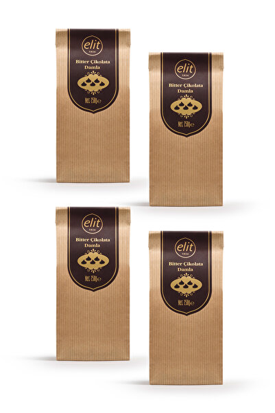 Elit Çikolata Bitter Damla Çikolata 250g 4'lü Set (4X250G) Glutensiz