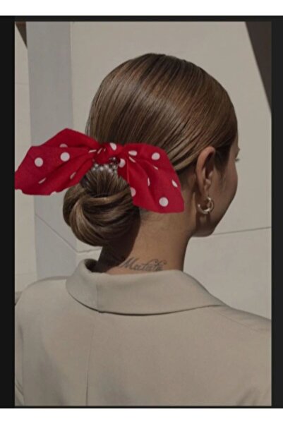 Aylish Bijuteri Red and White Polka Dot Pearl Elastic Buckle