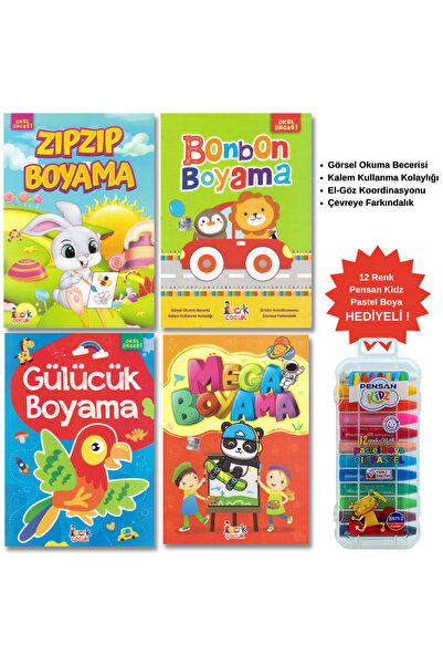 Bıcırık Yayınları 3 - 6 Yaş Okul Öncesi Boyama Kitap Seti ( 4 Kitap) / Pensan...