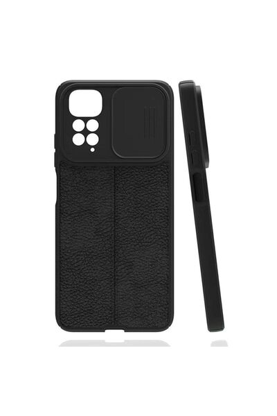 Gpack Xiaomi Redmi Note 12 Pro 4G Kılıf Mat Silikon Kamera Sürgülü Deri Dokul...