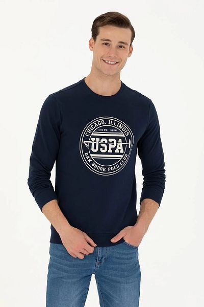 U.S. Polo Assn. Мъжки суичър с кръгло деколте - спокойна кройка