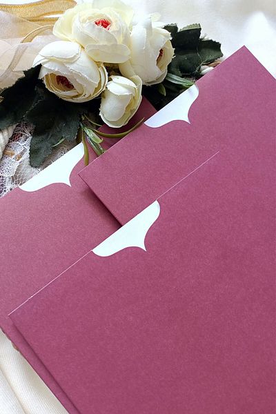 Dekorden Claret Red Invitation Envelope - 16x16 cm - 100 pieces