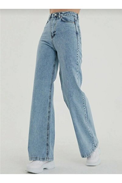 moda camiya Barfii ženske Visok struk Denim Snow Wash Široke nogavice Palazzo...