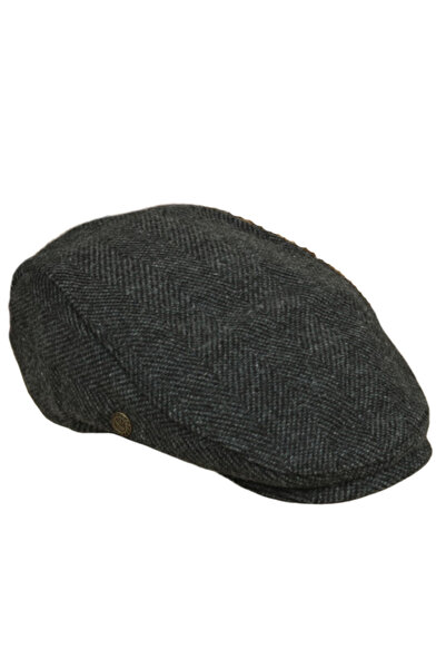 CosmoOutlet Houndstooth Patterned Smoked Cap Hat with Elastic Back