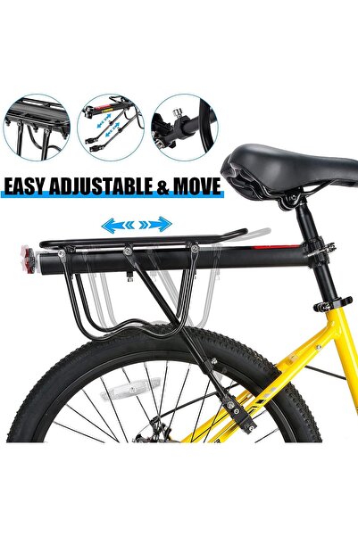Asroya Bisiklet Alüminyum Arka Bagaj Sele Borusu Bağlantılı , Arka Port Bagaj Reflektörlü Sele