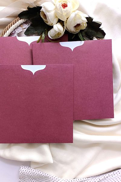 Dekorden Claret Red Invitation Envelope - 16x16 cm - 100 pieces