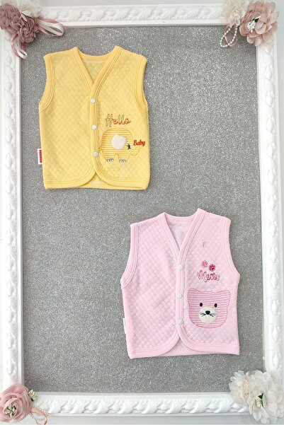 dubi baby baby girl fatitto front snap animal pattern 2-pack baby quilted vest