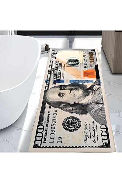 Siela Halı Yıkanabilir Dolar Desenli Kaymaz Taban Dijital Baskı Hal