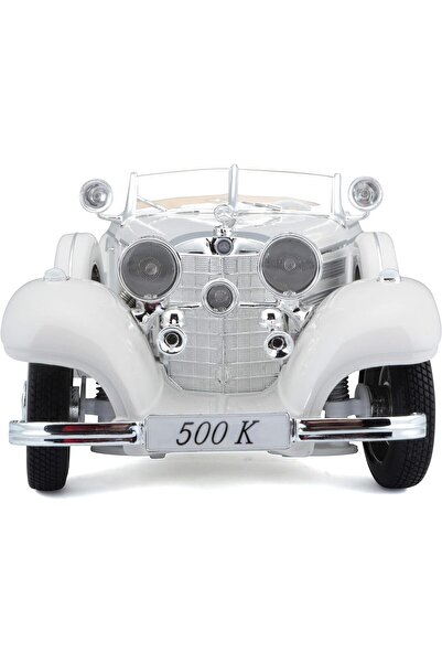 Maisto 1:18 Ölçek 1936 Mercedes-Benz 500 K Typ Specialroadster Klasik Model Araba - Beyaz