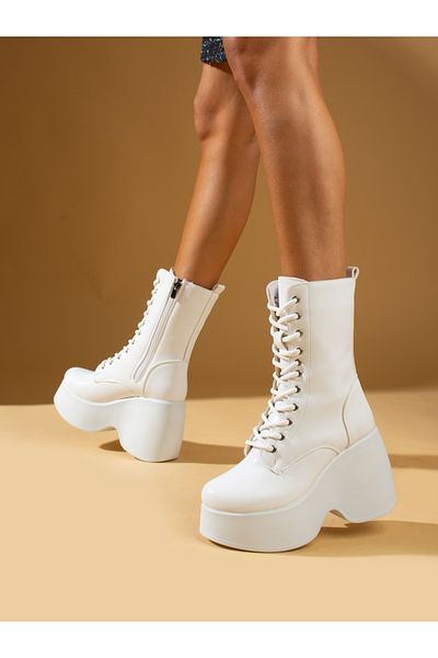 Alemdar Shoes Γυναικείες μπότες LAURA White - Κομψές και άνετες