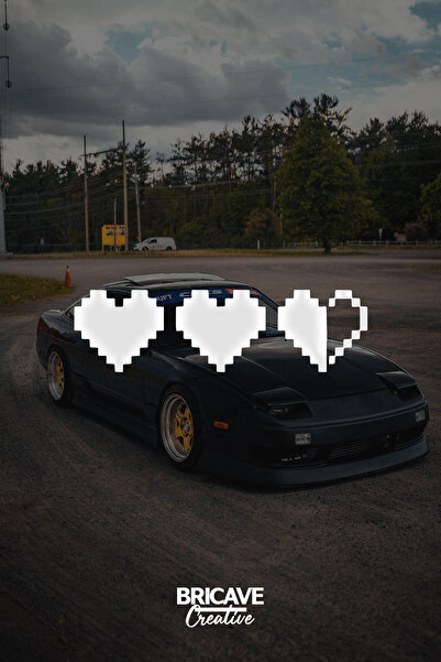 Bricave Pixel Art Heart JDM Autocolant pentru parbriz auto-motocicletă 20x5,6cm