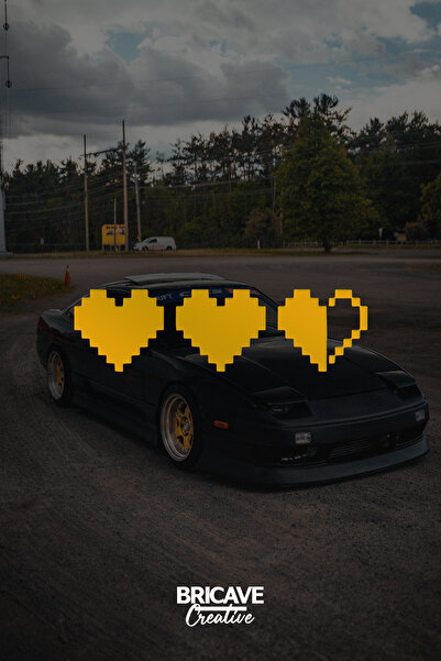 Bricave ملصق لاصق زجاجي للسيارة والدراجة النارية من Pixel Art Heart JDM مقاس ...