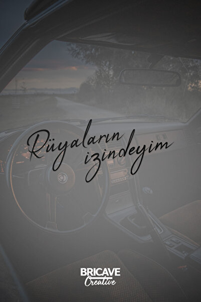 Bricave Rüyaların İzindeyim Yazı JDM Araba-Motosiklet Cam Etiket Sticker 22x10cm