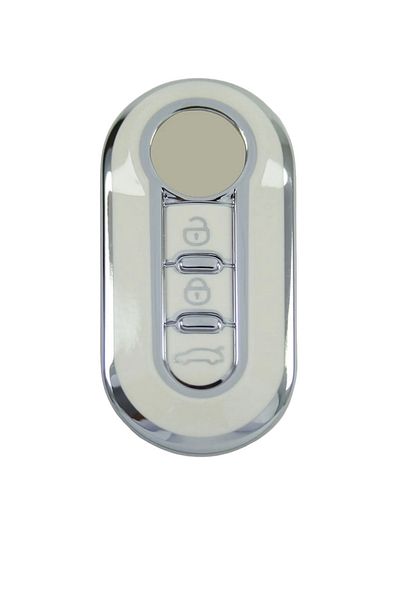 EBG İSTANBUL Fiat Doblo 2010+ Switchblade White-silver Car Key Remote Control Case Cover