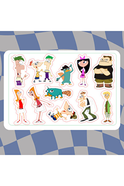 Nurmurs Fineas ve Förb Çizgi Film Laptop Notebook Ajanda Tablet Etiket Sticker