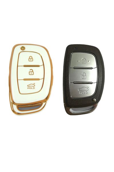 EBG İSTANBUL Hyundai 13-18 Ix35 Tucson Smart 3 Button White Car Key Remote Control Case