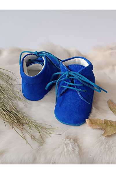 Hodore Saks Blue Genuine Leather Baby Booties