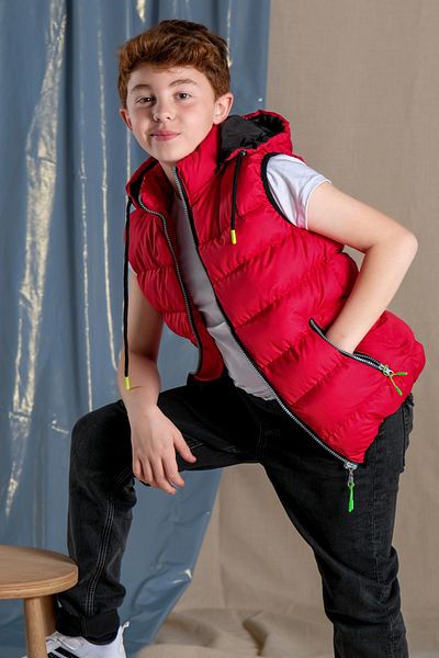 Kids red hooded best sale vest