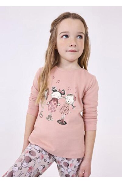 MAYORAL Kız Çocuk Toz Pembe T-shirt Uzun Kol