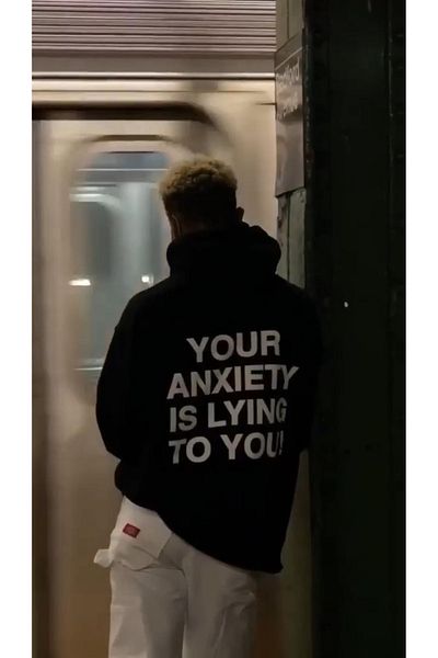 Gofeel Y2k Η ανησυχία σας είναι που ψέματος σε εσάς Oversize Unisex Hoodie Φούτερ Gofeel
