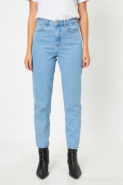 TugsatTasarTekstil Γυναικείο τζιν παντελόνι Intra Light Blue Super ψηλόμεσο Boyfriend