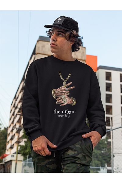 macklin Hanorac unisex, femei, bărbați, Street King, cu imprimeu, cu decolteu