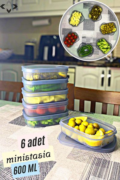LİGROUND Ministasia 600 Ml Mini Storage Container with Lid - Breakfast - Refrigerator Container 600ml Kitchen Organizer