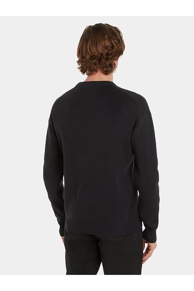 Calvin Klein Men's Logo Long Sleeve Casual Black Sweater J30J323977-BEH