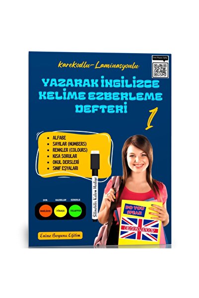 Enine Boyuna Eğitim Yazarak İngilizce Kelime Ezberleme Defteri-1
