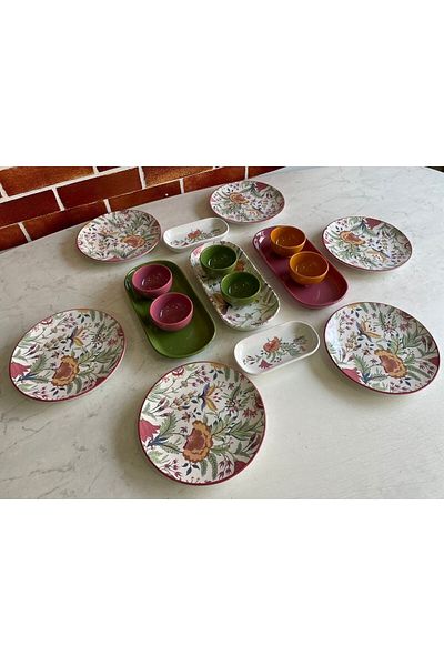 Keramika Pateh 17 Piece Breakfast Set for 6 People