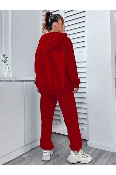 mercoledi Women's Happiness Bottom Top Tracksuit Set Oversize Hooded