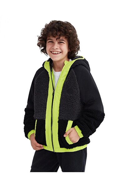 SKECHERS Sk232203 B Outdoor Fleece Full Sherpa Siyah Çocuk Mont