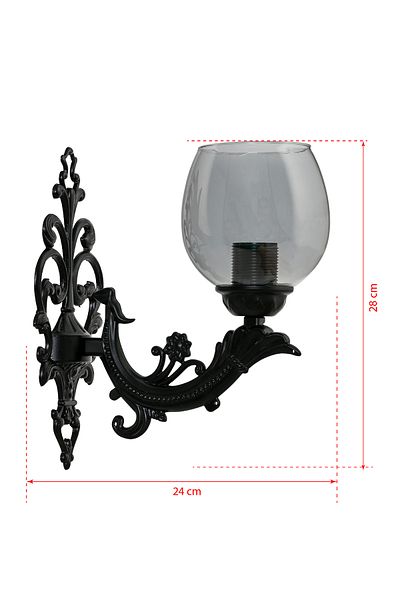DEDE SINGLE BLACK SAVA LAMP WITH SMOKED GLASS