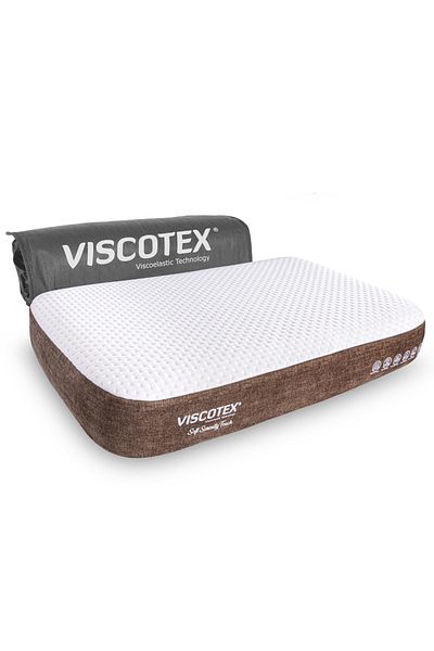 VİSCOTEX Μαλακό Serenity Εργονομικό Μαξιλάρι Visco 65x43x12cm, Μαλακό Μαξιλάρι Κεφαλής Μνήμης για Πόνο στον Λαιμό