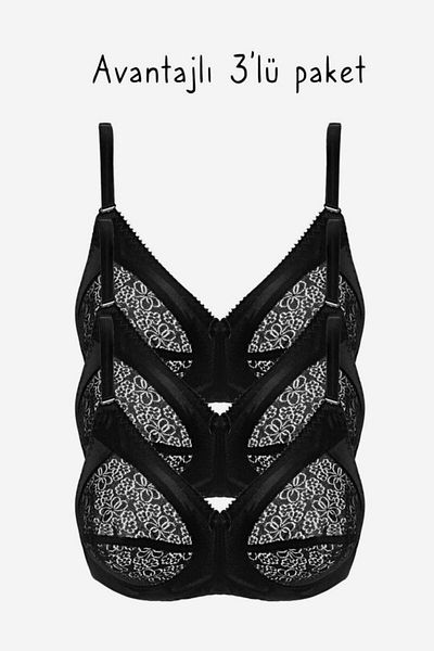 AYYILDIZ 777 Sutien de recuperare negru pachet de 3