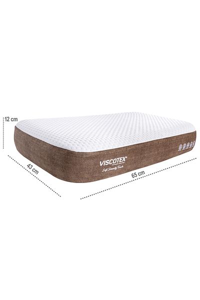 VİSCOTEX Μαλακό Serenity Εργονομικό Μαξιλάρι Visco 65x43x12cm, Μαλακό Μαξιλάρι Κεφαλής Μνήμης για Πόνο στον Λαιμό