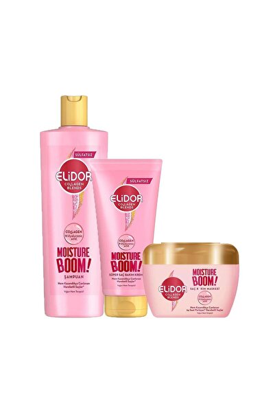 Elidor Collagen Blends Şampuan 350ml Saç Bakım Kremi 170ml Saç Bakım Maskesi ...