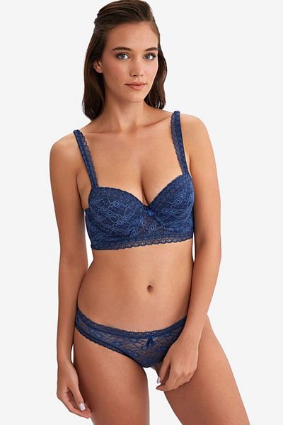 AYYILDIZ 464 Navy Blue Bustier Set