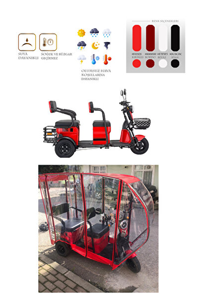 Motor Marketim Mona Emon 3 Tekerli Motor Brandası - Kırmızı