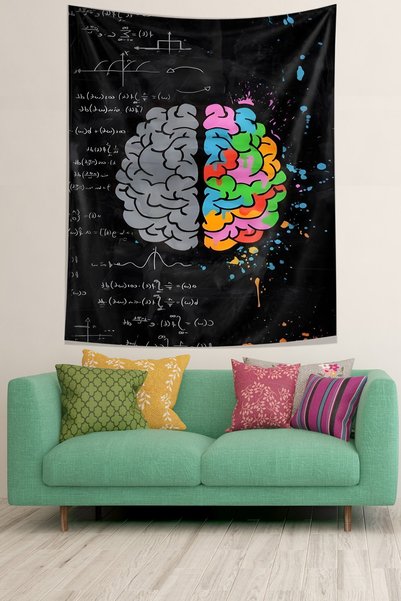 Latibule Numerical and Social Right Left Hand Brain Stain Resistant Fabric Wa...