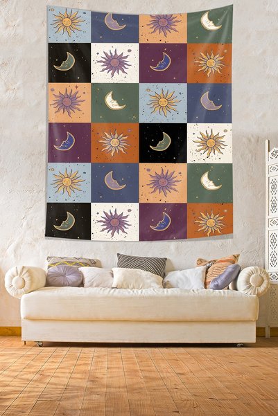 Latibule Moon With Sun Stain-Proof Υφασμάτινο Κάλυμμα Τοίχου Ταπετσαρία Ταπετ...