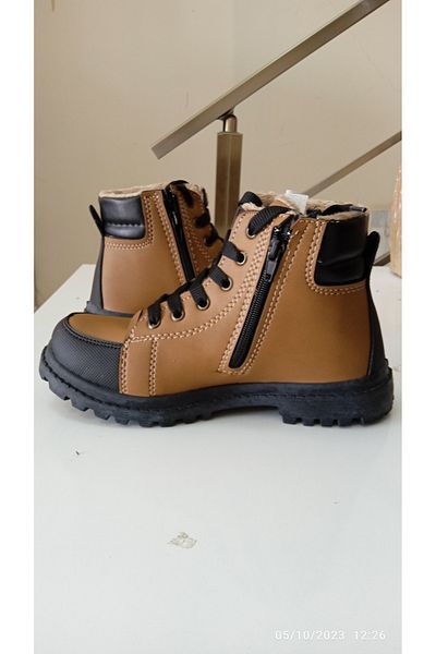 Ekstrem Tan Colored Wool, Side Zipper Boots